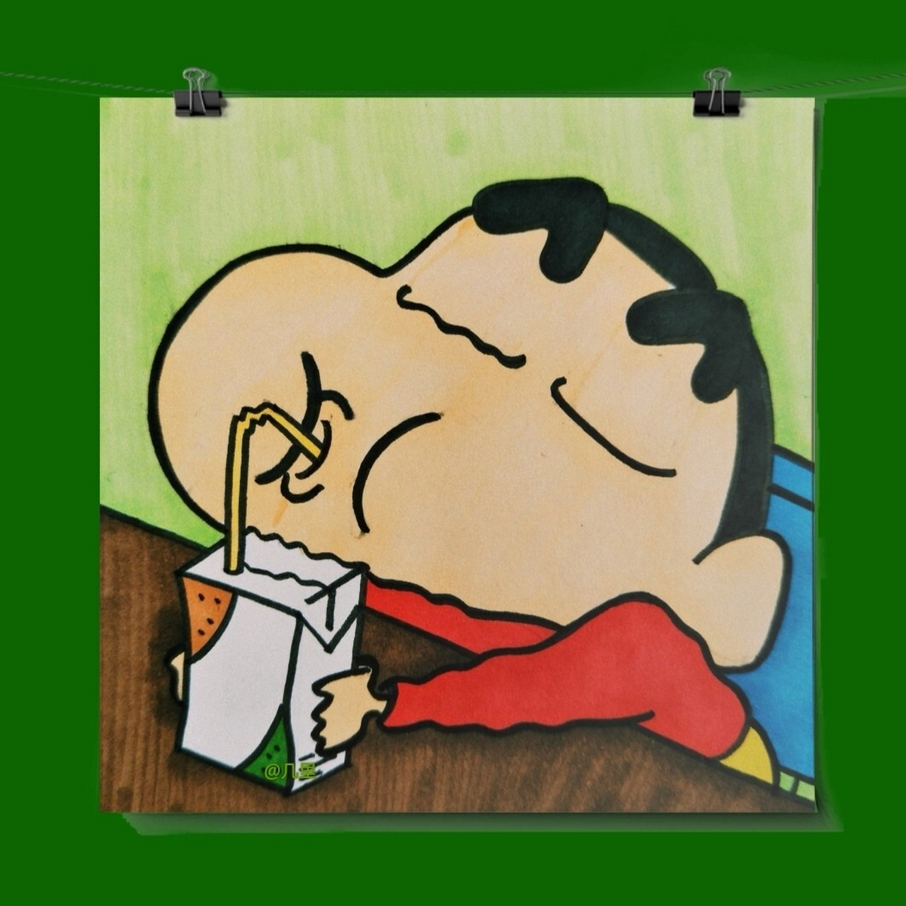 马克笔手绘|【蜡笔小新】(附手稿) 【我对小孩一点兴趣也没有——新酱