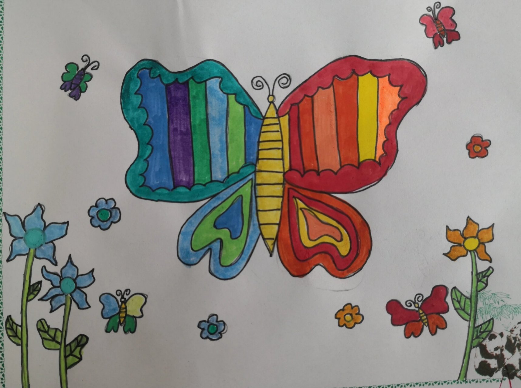 五年级上美术学生作品《色彩的对比》