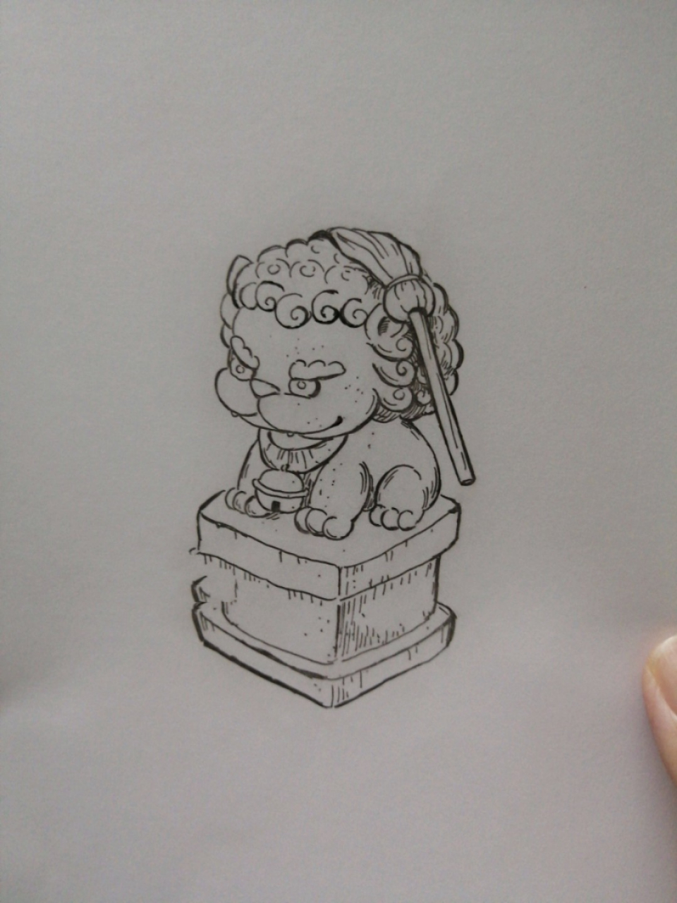 简笔画练习2—/石狮子的新造型/ 努力打卡