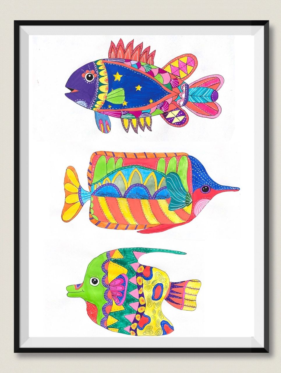 热带鱼系列03:合集有过程图 一起画起来吧