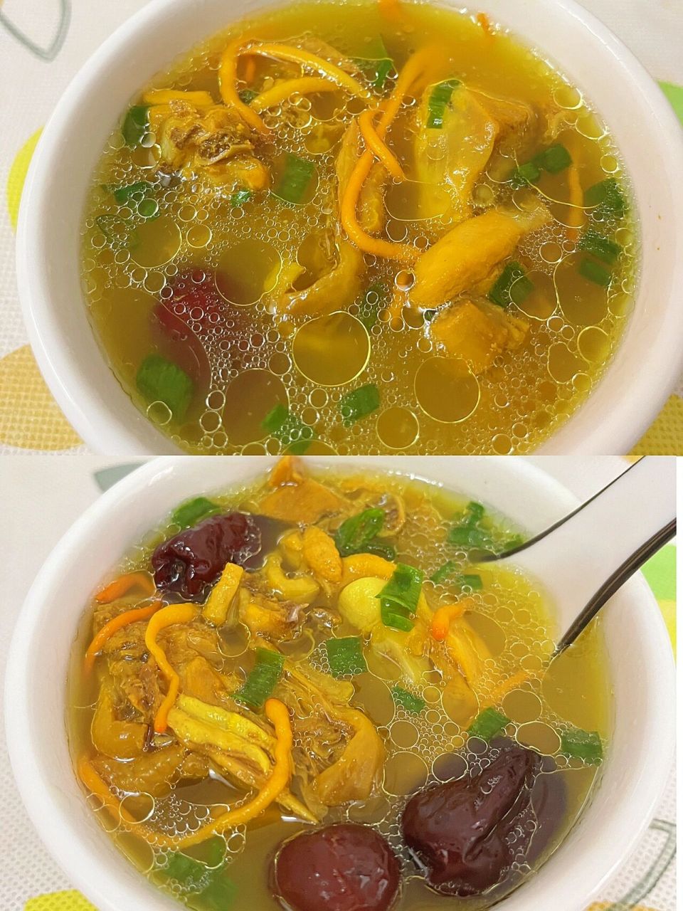 虫草花红枣煲鸡汤09味道真的鲜7815营养价 将鸡肉洗净,切块,将