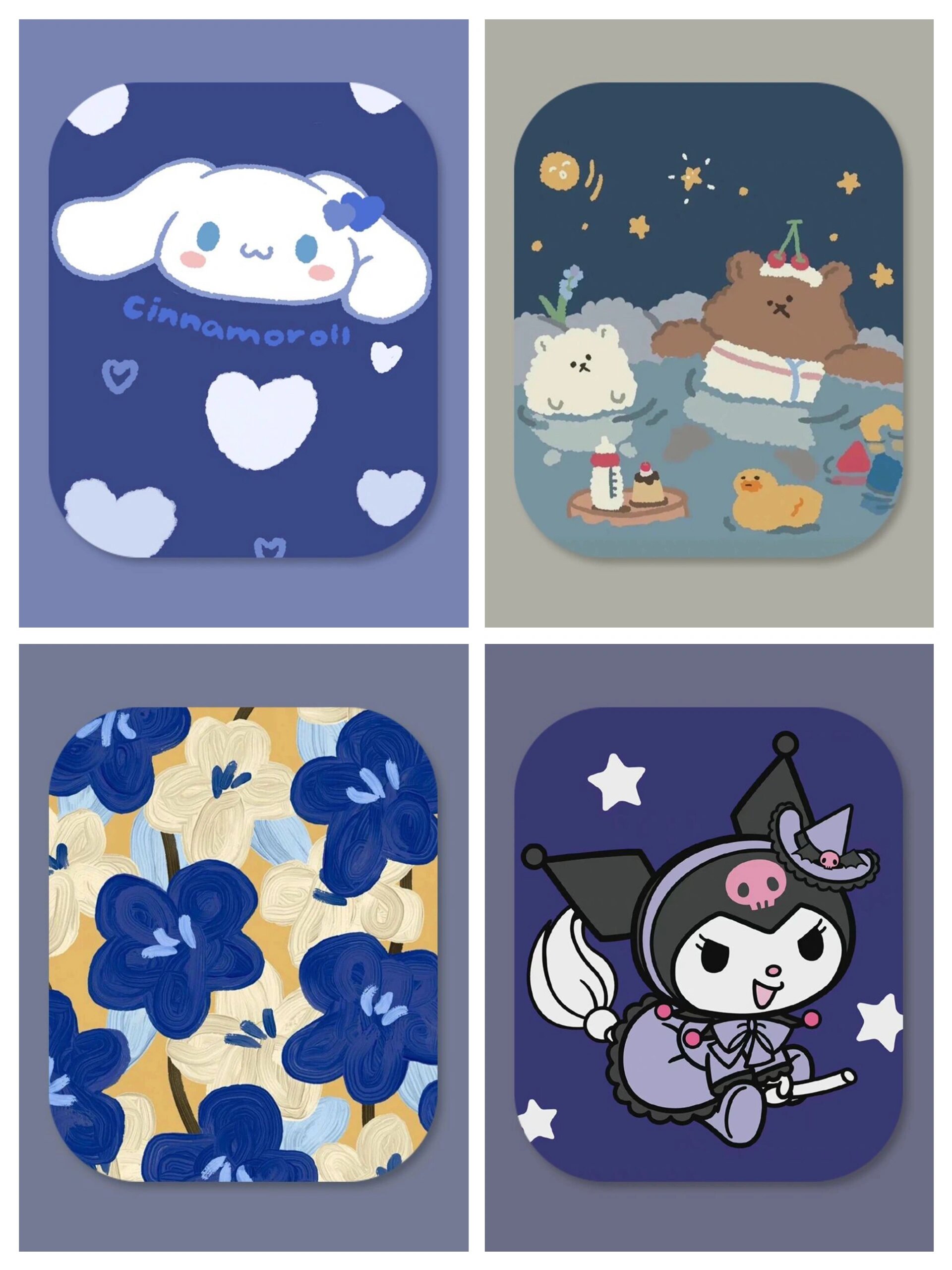 蓝色系卡通iwatch表盘壁纸分享