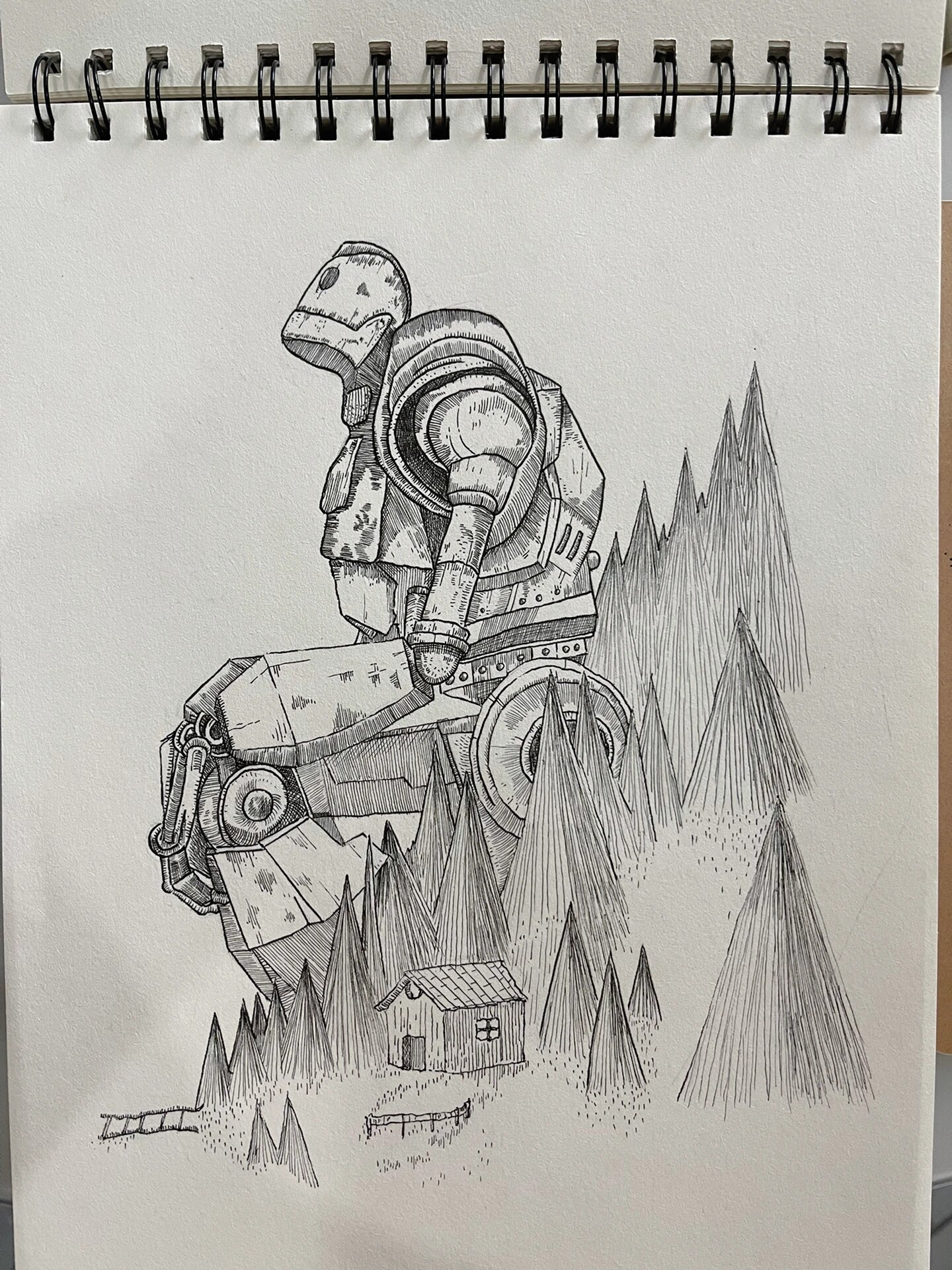 钢铁巨人临摹 临摹@王一冷 粗心导致好多画错的哈哈#绘画##手绘临摹