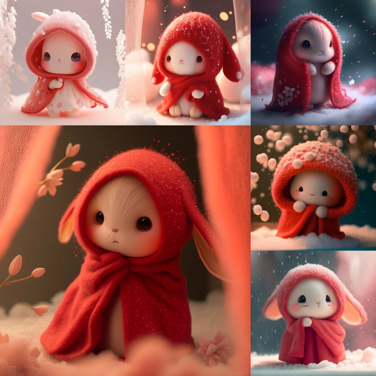 仙女兔 上次发了白色的仙女兔,红色版也来啦,超级适合用来当新年头像