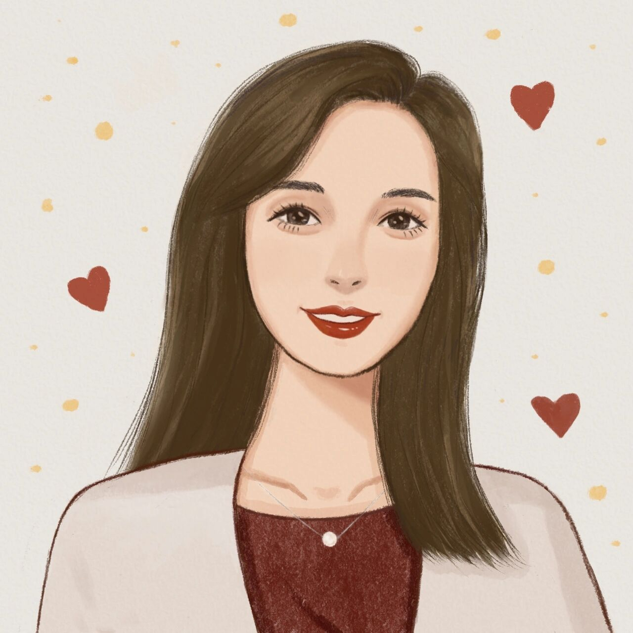 手绘头像|母亲大人生日卡|小白画画日记 去年妈妈生日画了图二的卡通