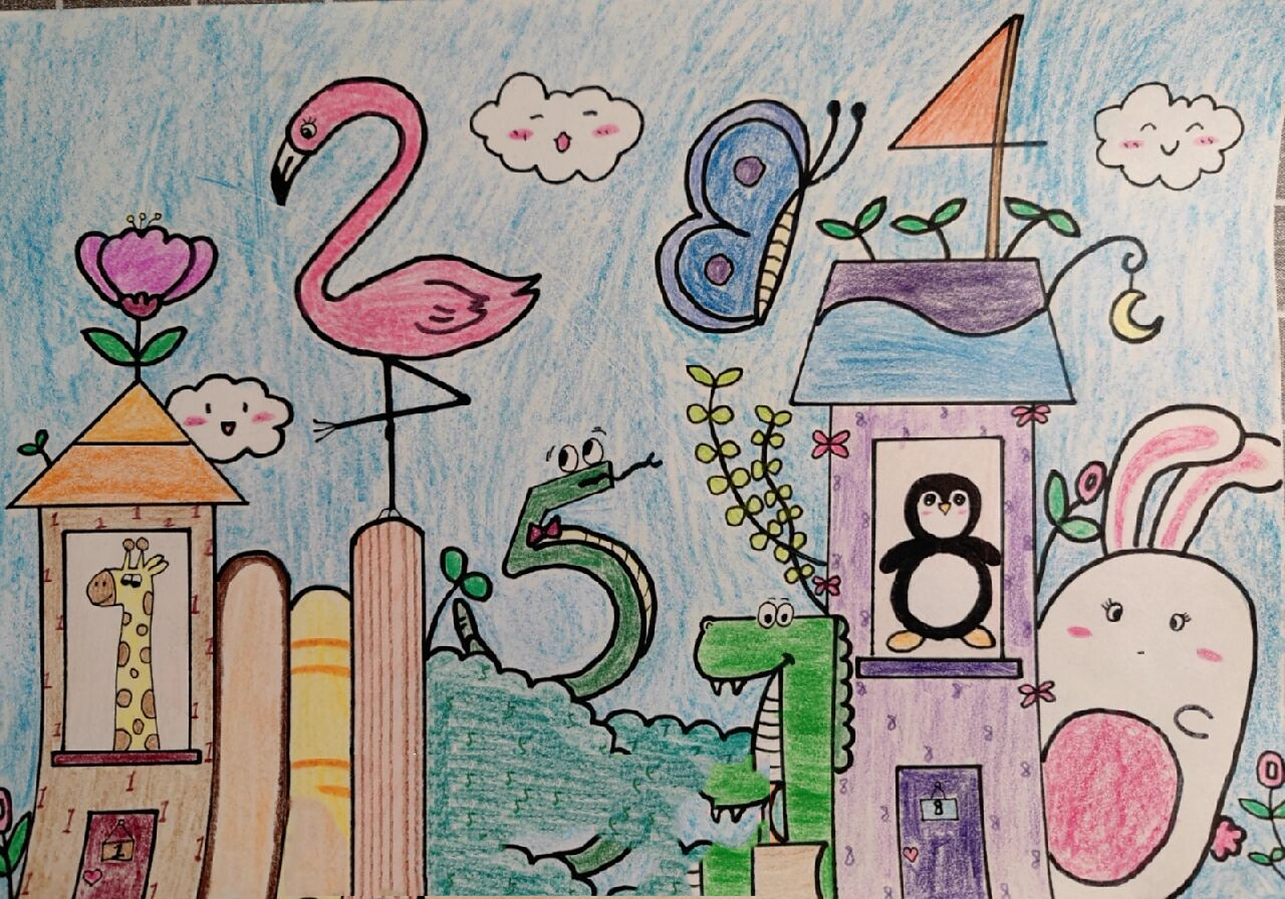 数字简笔画 数字宝宝 儿童画 数字简笔画 儿童画 作业 又是忙忙碌碌给