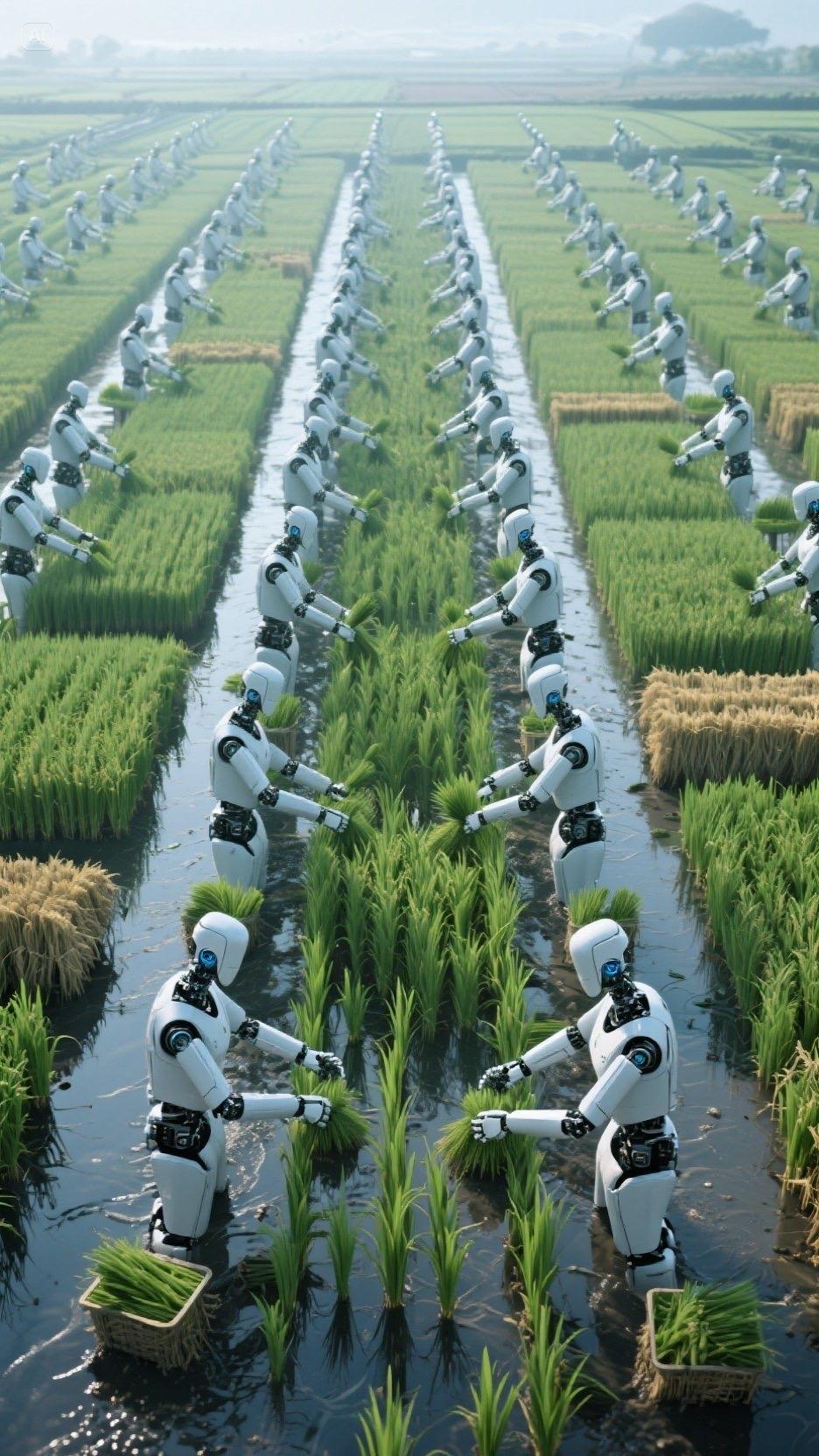 未来农业黑科技 未来机器人种地 机器人插秧 机器人种地