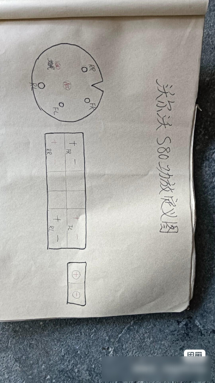 沃尔沃功放接线定义图