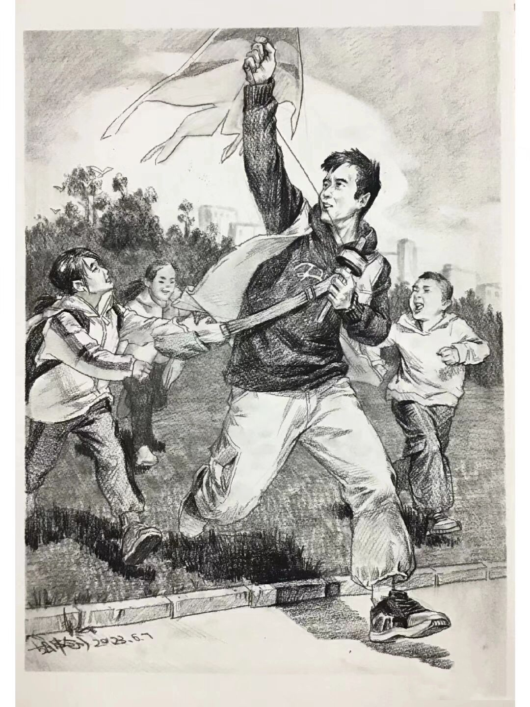 速写改革|《自由引导人民》二创放风筝