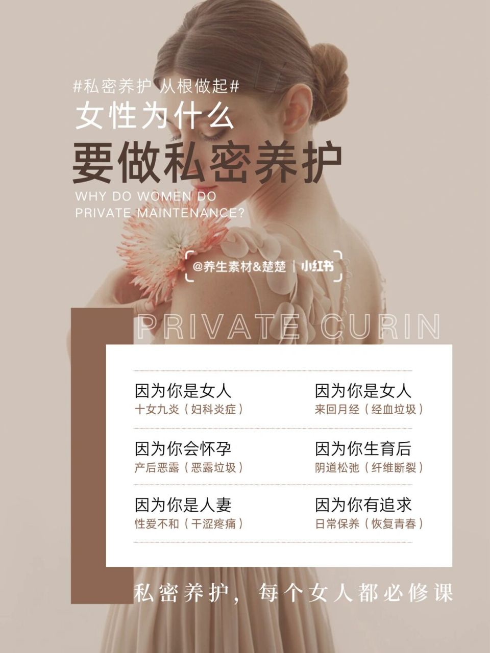 私密保养/美容院宣传海报/附文案: 私密文案 | 不要觉得容颜只单一于