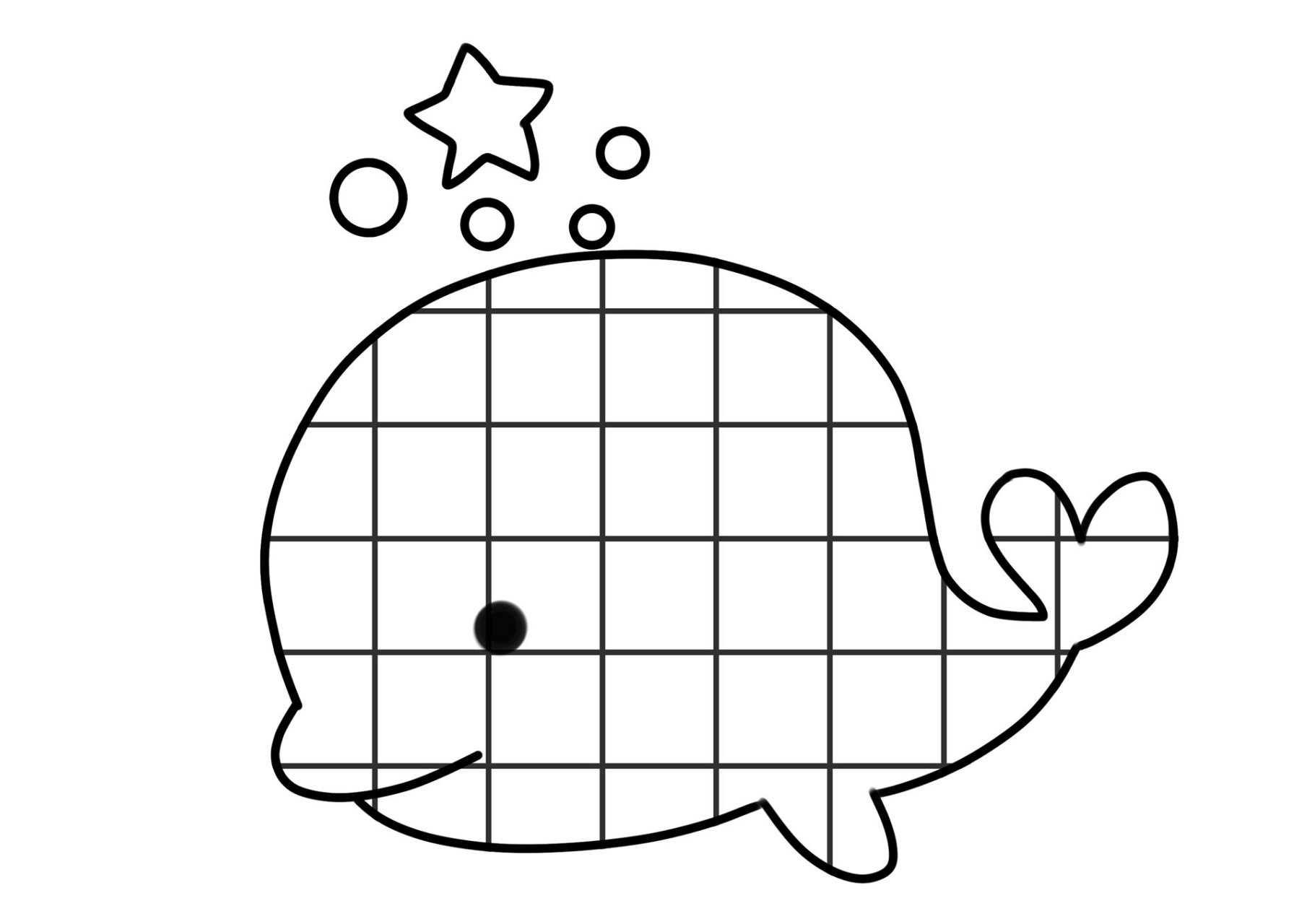 海洋小动物格子画 可打印素材哦!