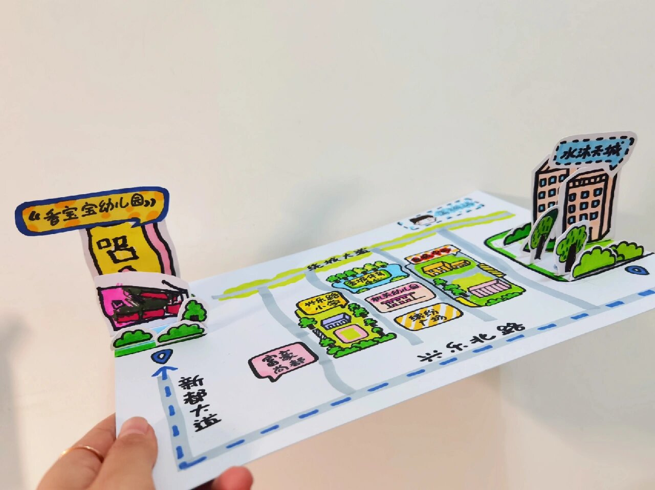 幼儿园作业|手绘地图 q版地图