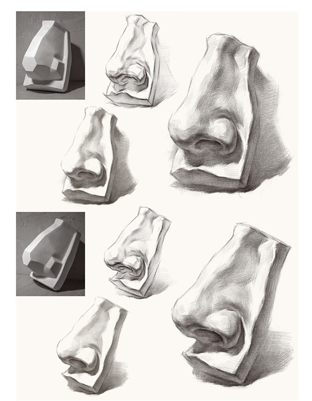 素描石膏像——五官画法解析 1.