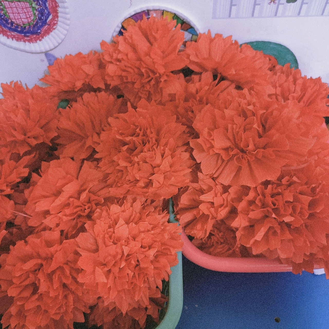 皱纹纸大红花 附教程 劳动节手工制作