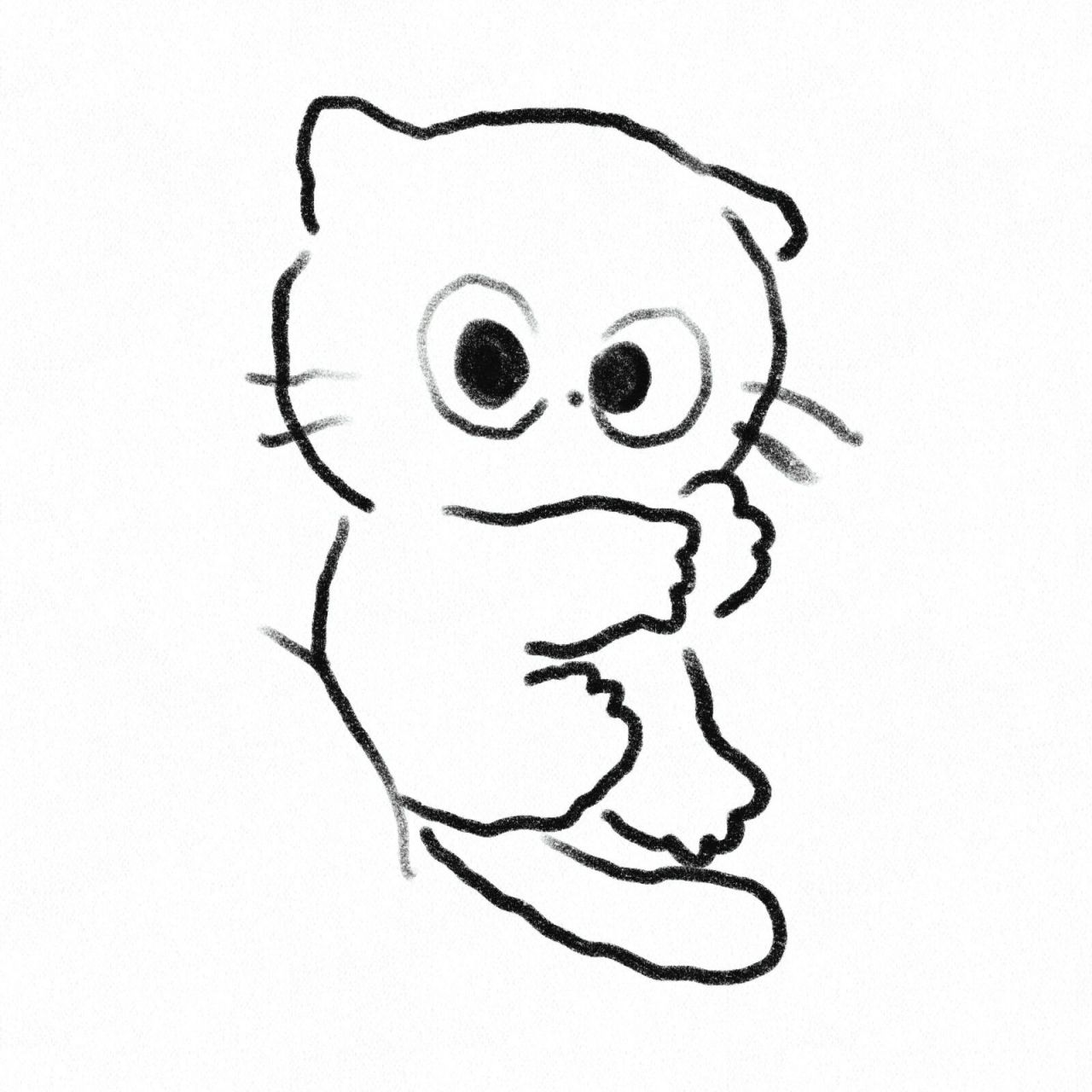 黑白线条小奶猫 很多小奶猫