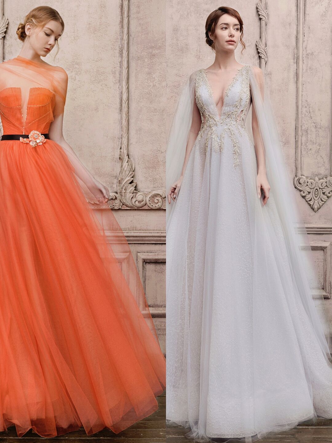 蓝色婚纱显得更高贵,几件薄纱礼服看起来都很高档, 层层的薄纱体积感