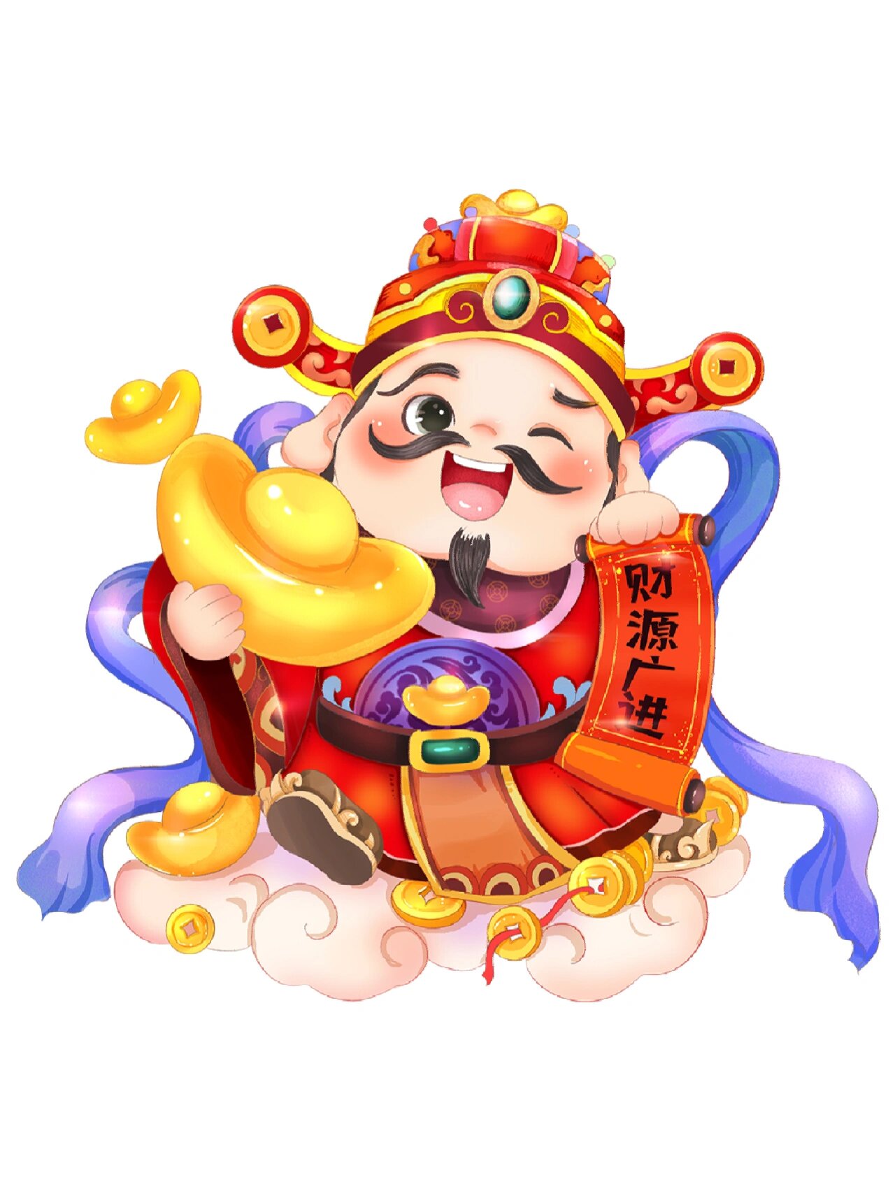 牛年萌版财神爷图片图片