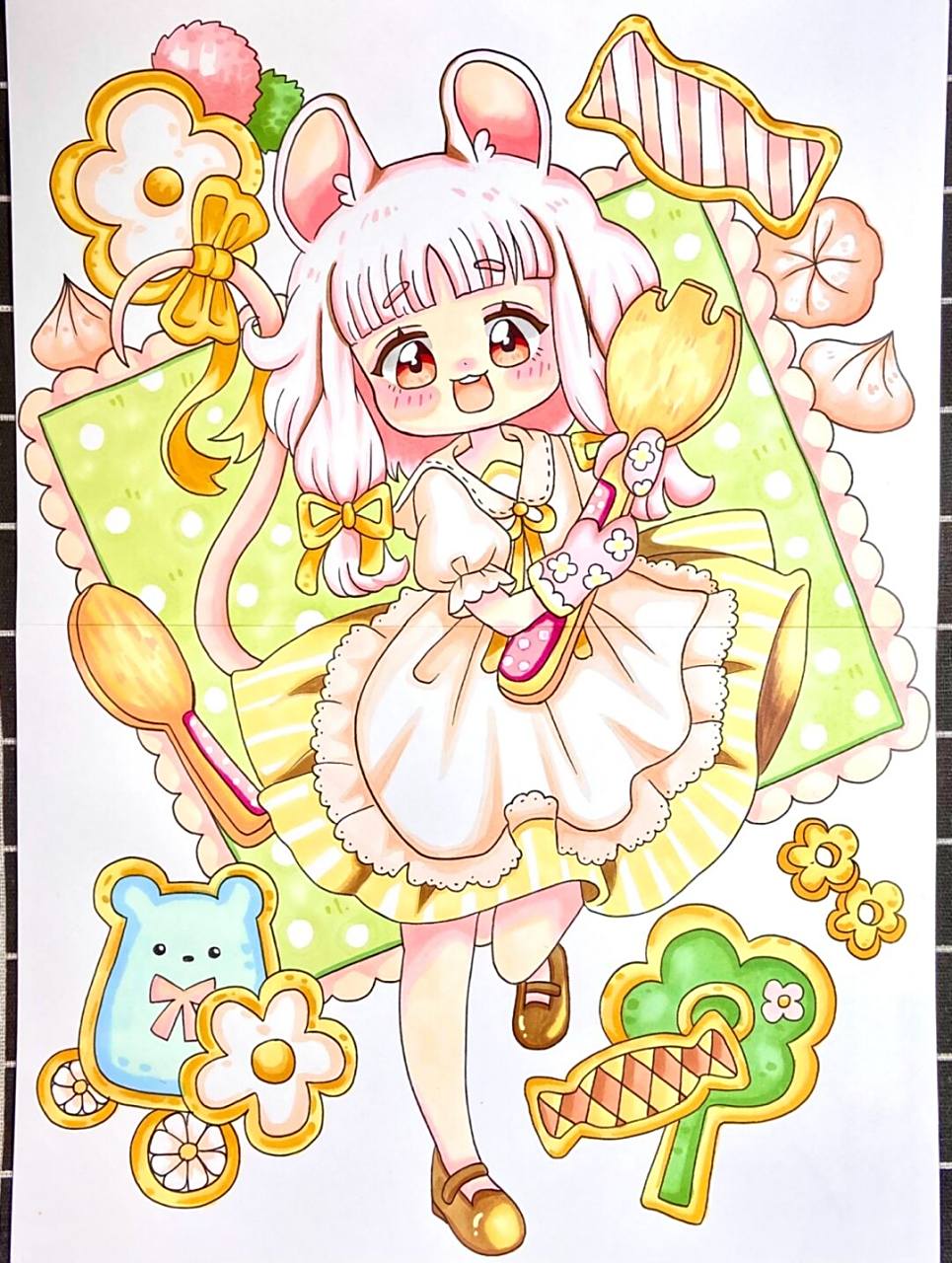 【甜点女孩90】马克笔动漫人物手绘(含线稿) 9678787878