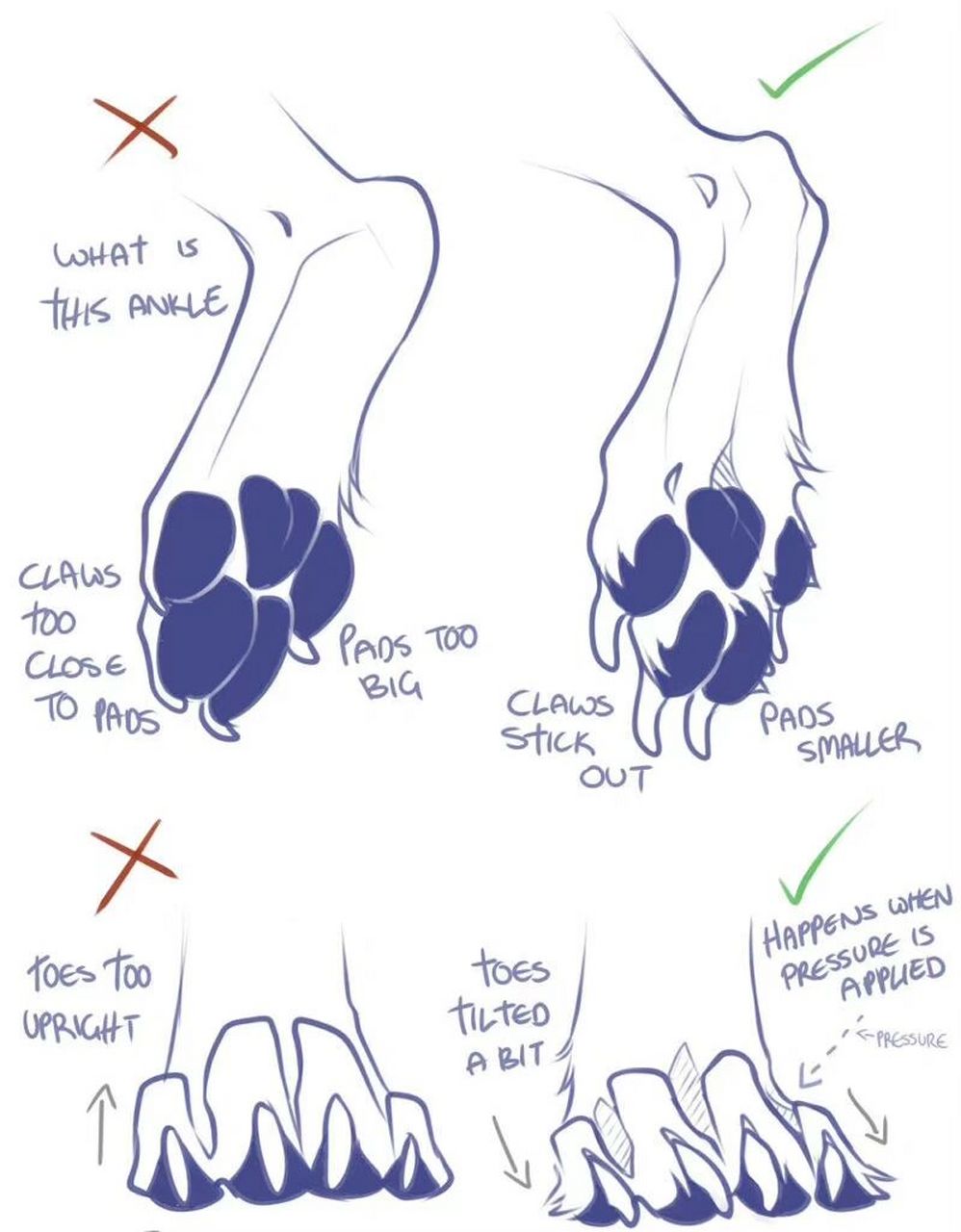 厚实的兽爪画法绘画教程素材,福瑞控狂喜!