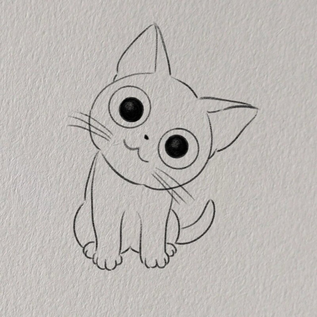 简笔画猫猫 简单可爱简笔画分步教程可爱的小猫