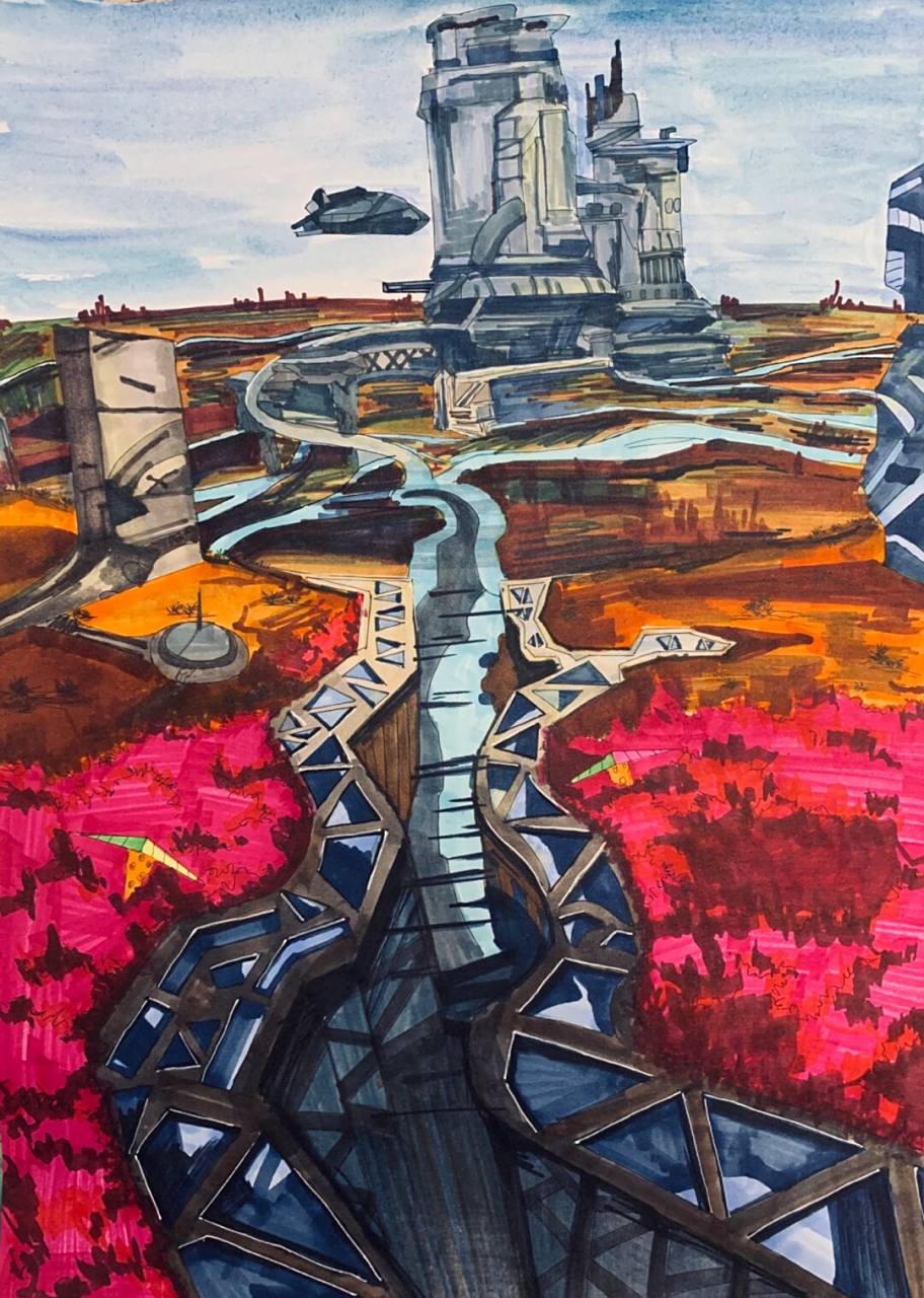 五年级孩子的科幻画. 火星计划