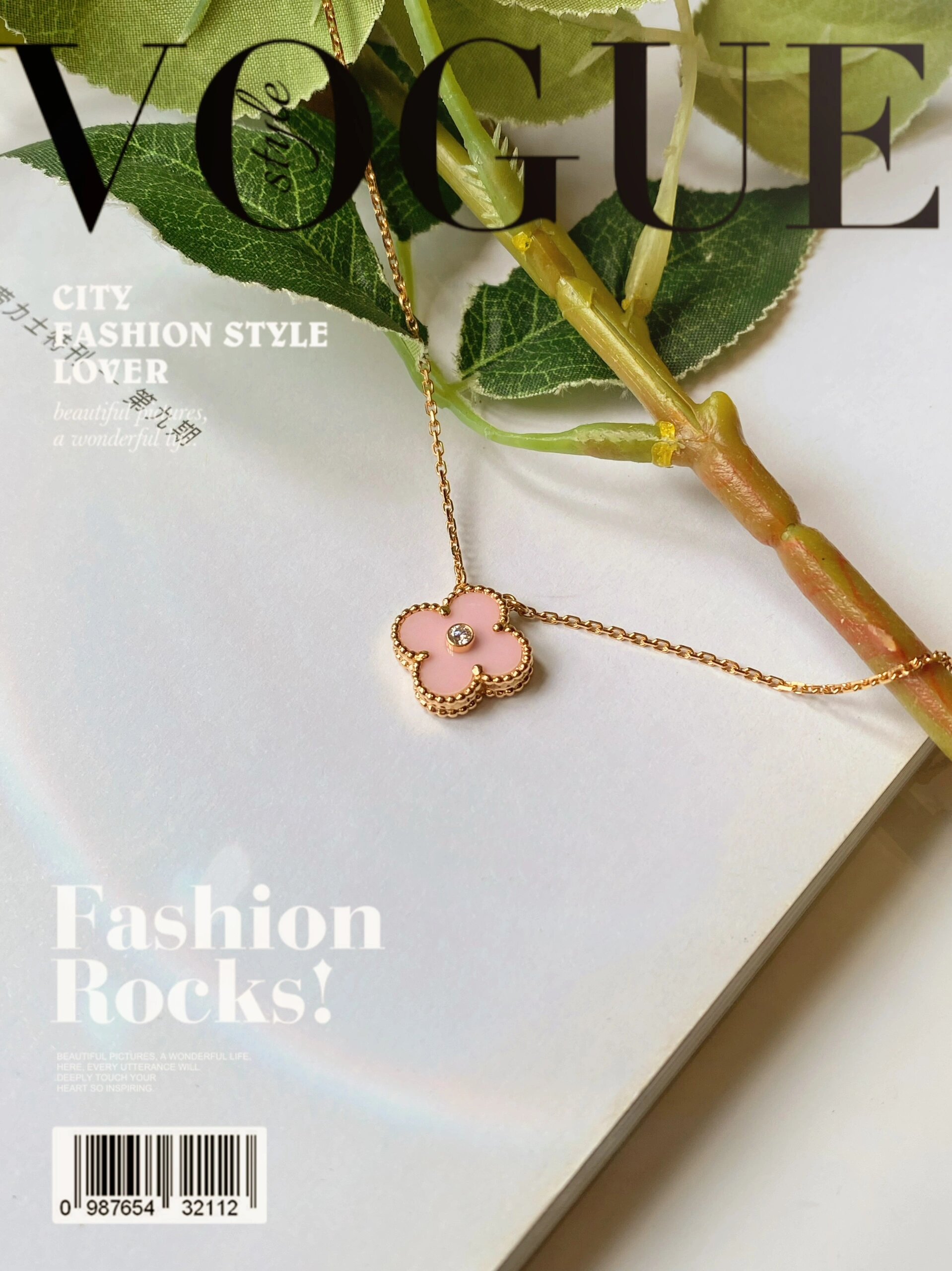 限量版最美系列|梵克雅宝粉色四叶项链