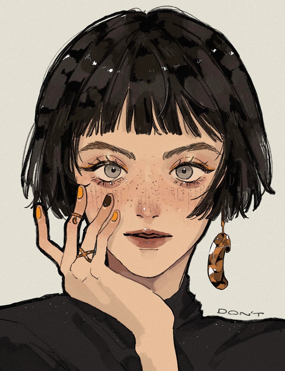 的低饱和度色彩少女头像插画师dont 今日推荐插画师 dont do_notjj