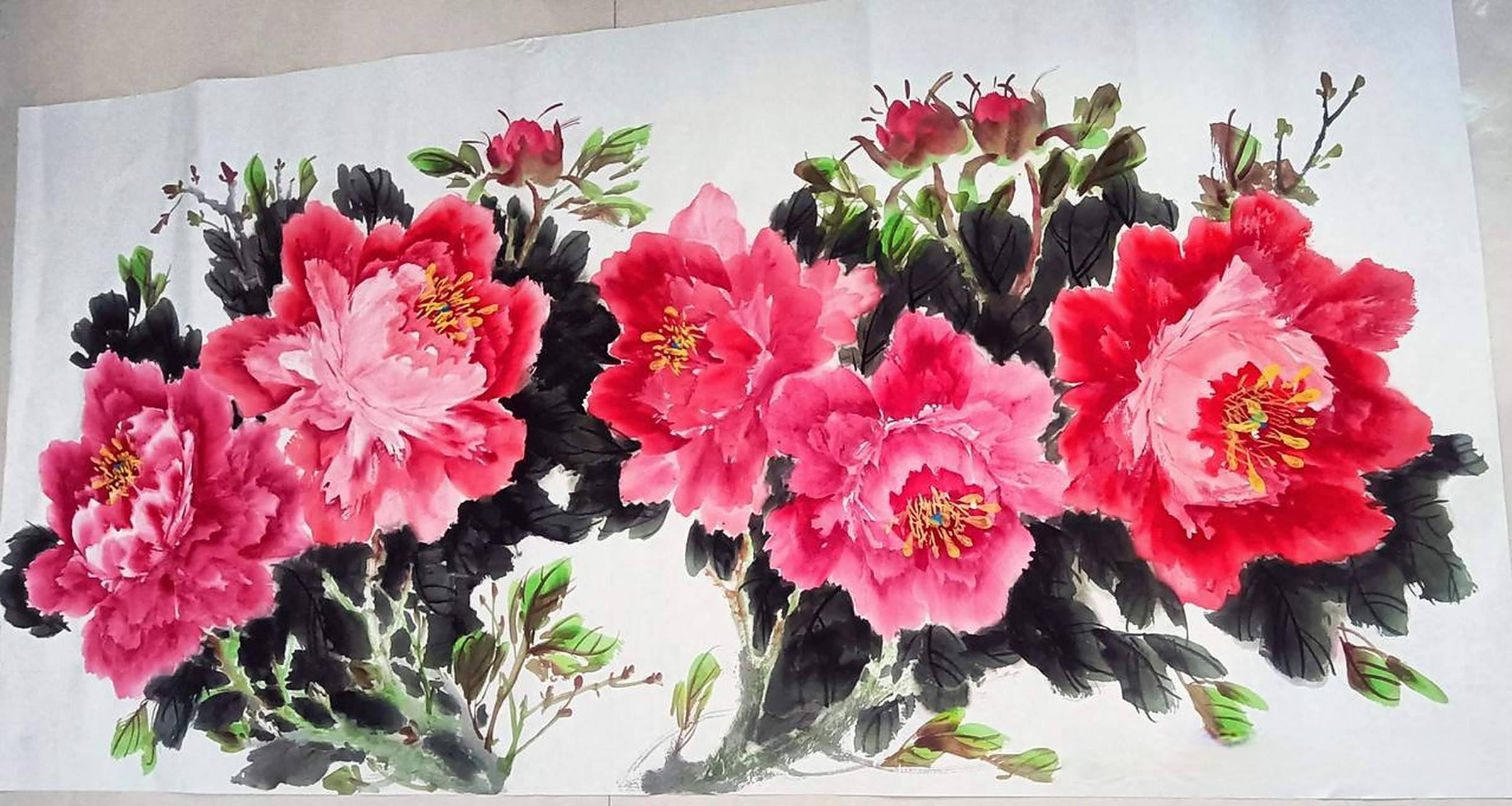 评论区出主意大赛每日一画,国画牡丹作品欣赏分享二乔牡丹花 各种颜色