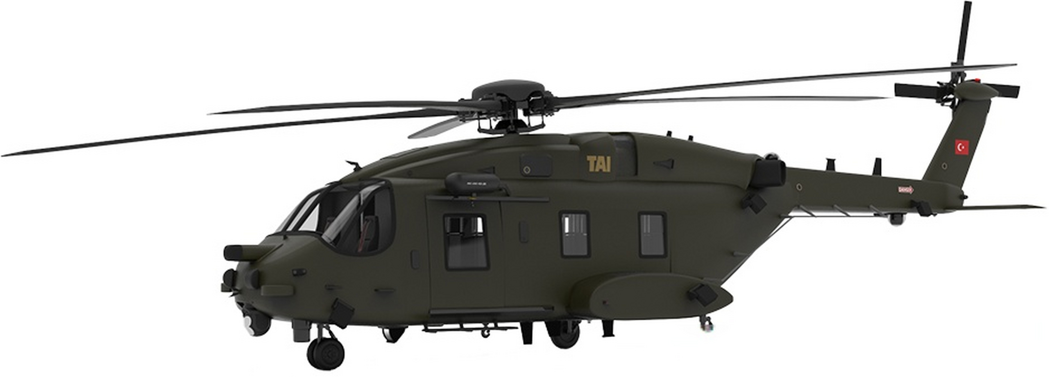 参加巴黎航展的土耳其t925重型直升机全尺寸模型,和之前的cg有很大的