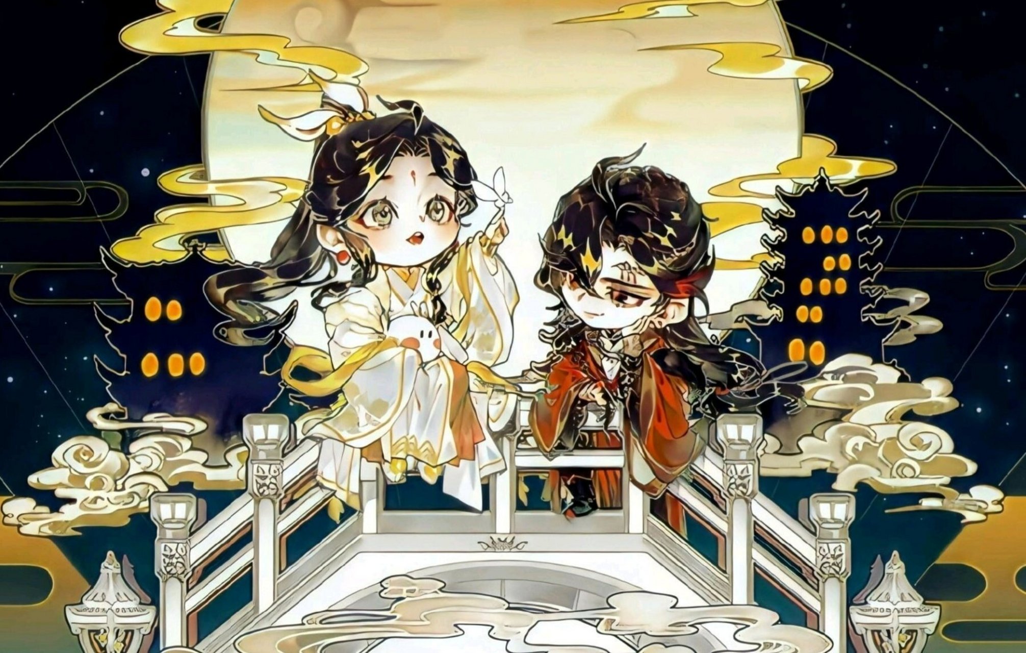 超可爱的q版谢怜&花城 一些花怜的超可爱q版图片