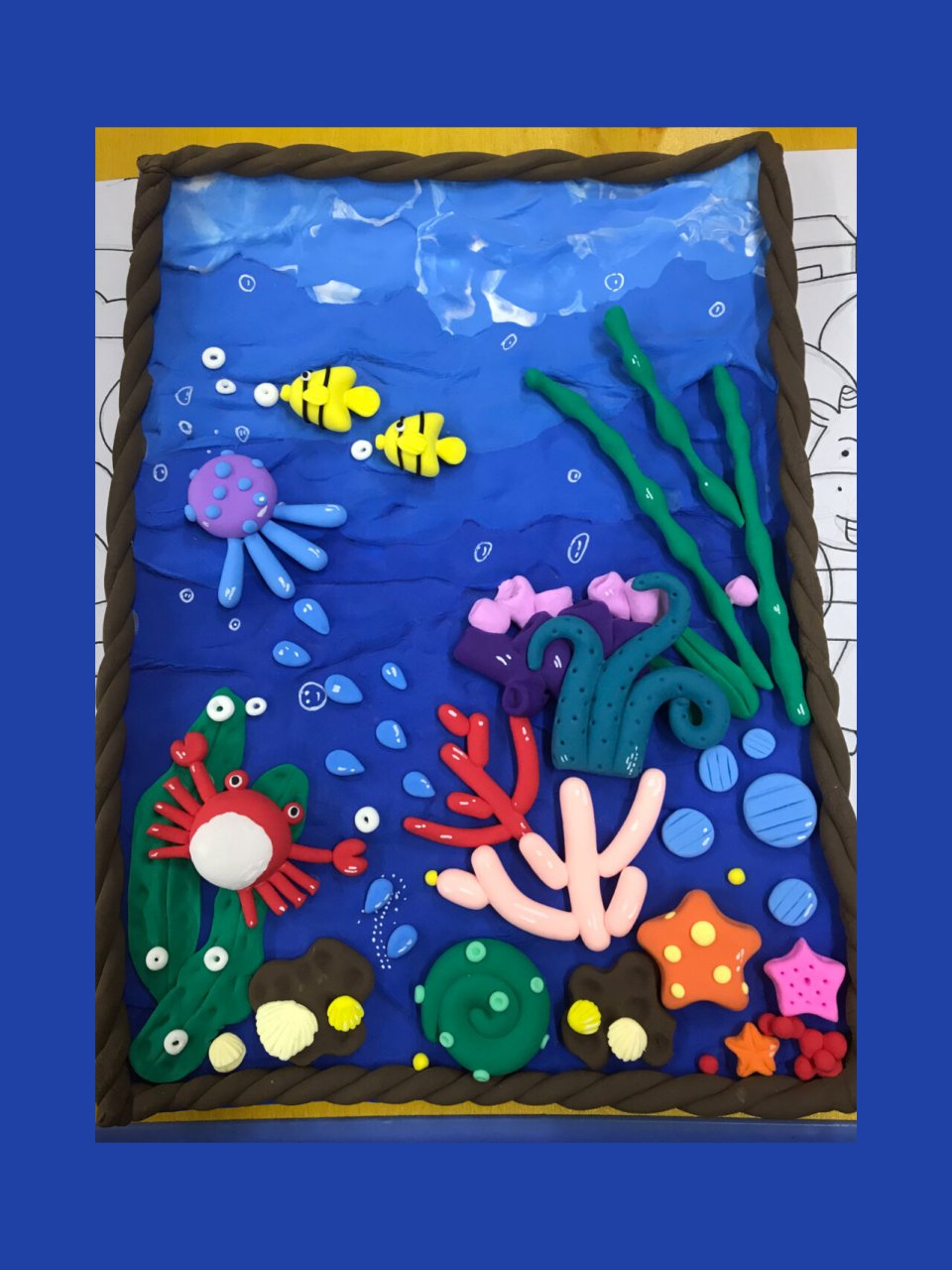 手工粘土平面作品 希望努力 会在自己的作品里呈现出来