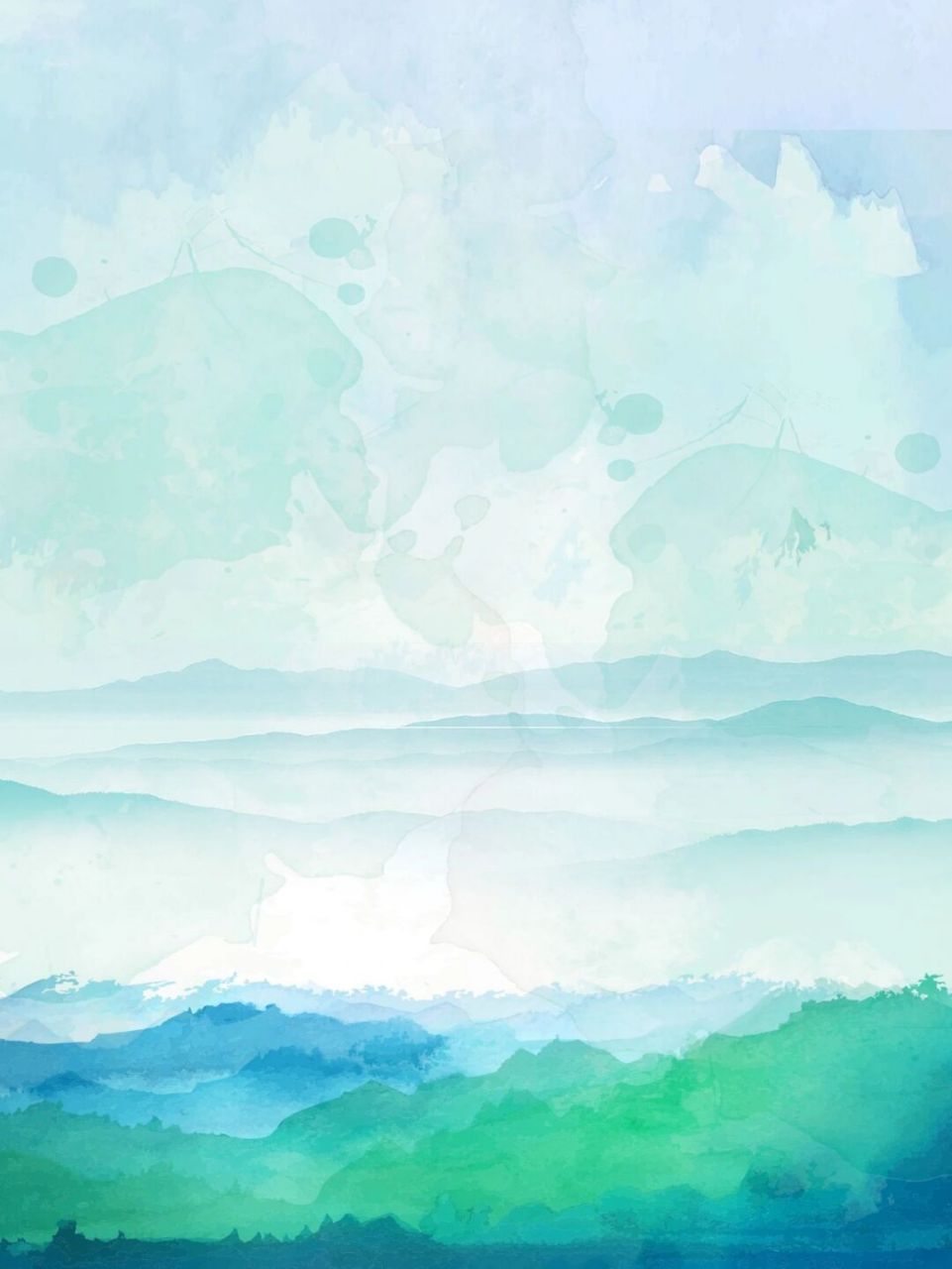 💥彩色水墨的背景海报素材多了渐变晕染的特色 彩色水墨的背景更能