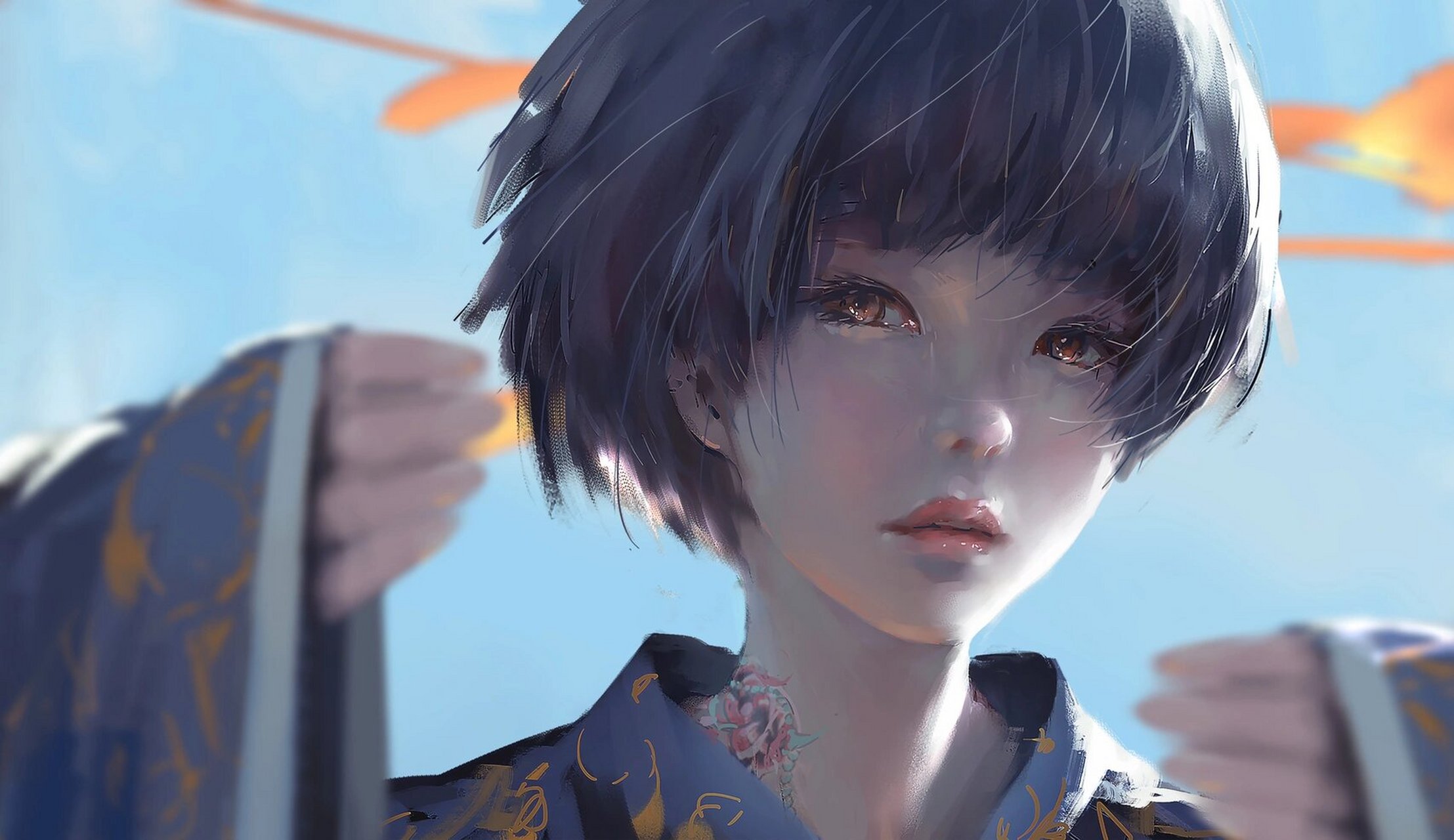 wlop鬼刀 】小绿 高清无水印4k壁纸头像 小绿 南风身边的一名剑侍