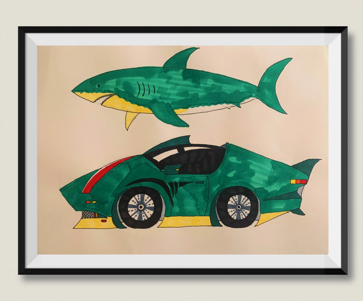 鲨鱼仿生车 马克笔