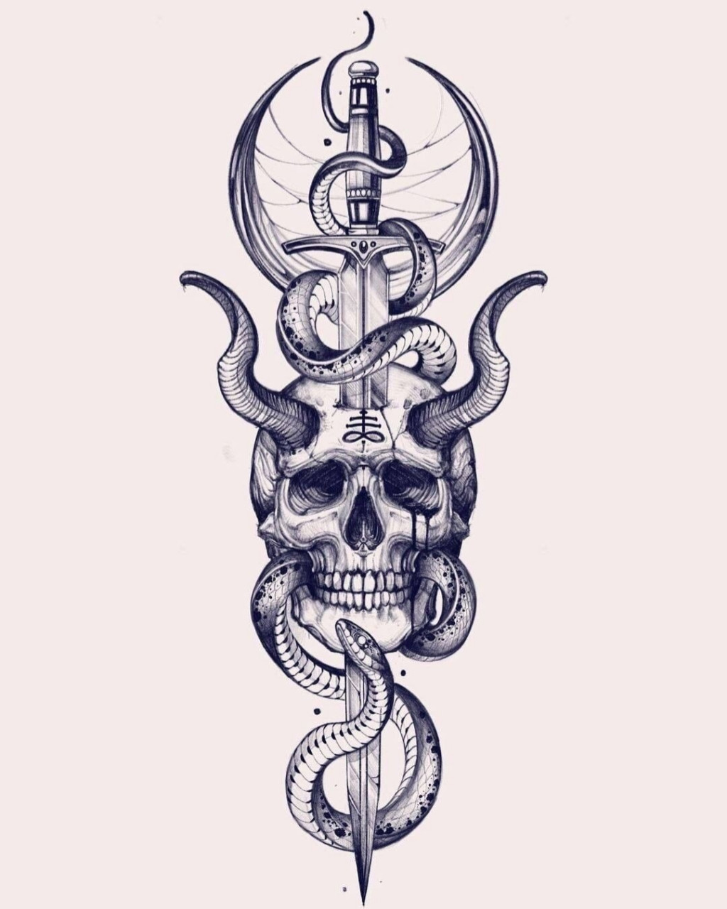 纹身暗黑写实手稿 暗黑风格纹身 纹身# #纹身