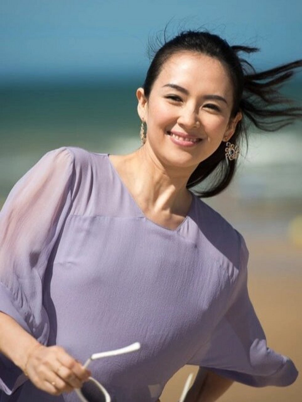 章子怡海滩写真 71法国9193卡布尔海滩～章子怡写真,海滩,阳光