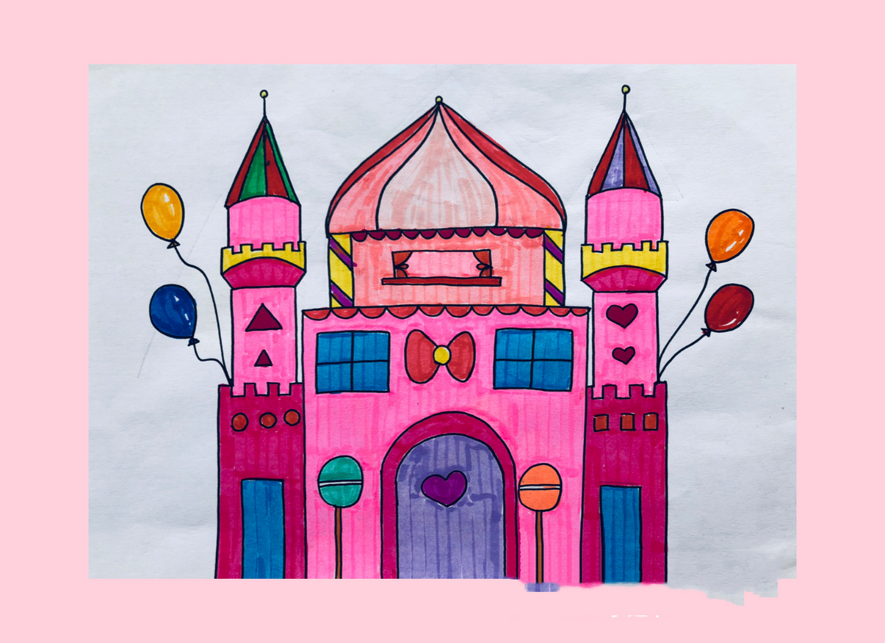 城堡房子简笔画加颜色图片
