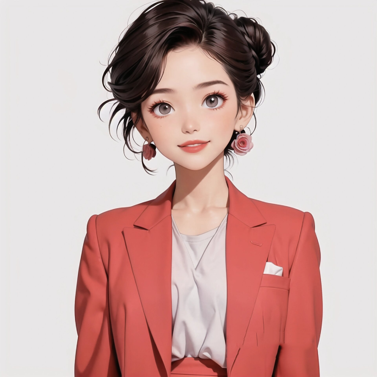 7815特别的玫红色西装职业女生头像 #好看的女生头像# #头像