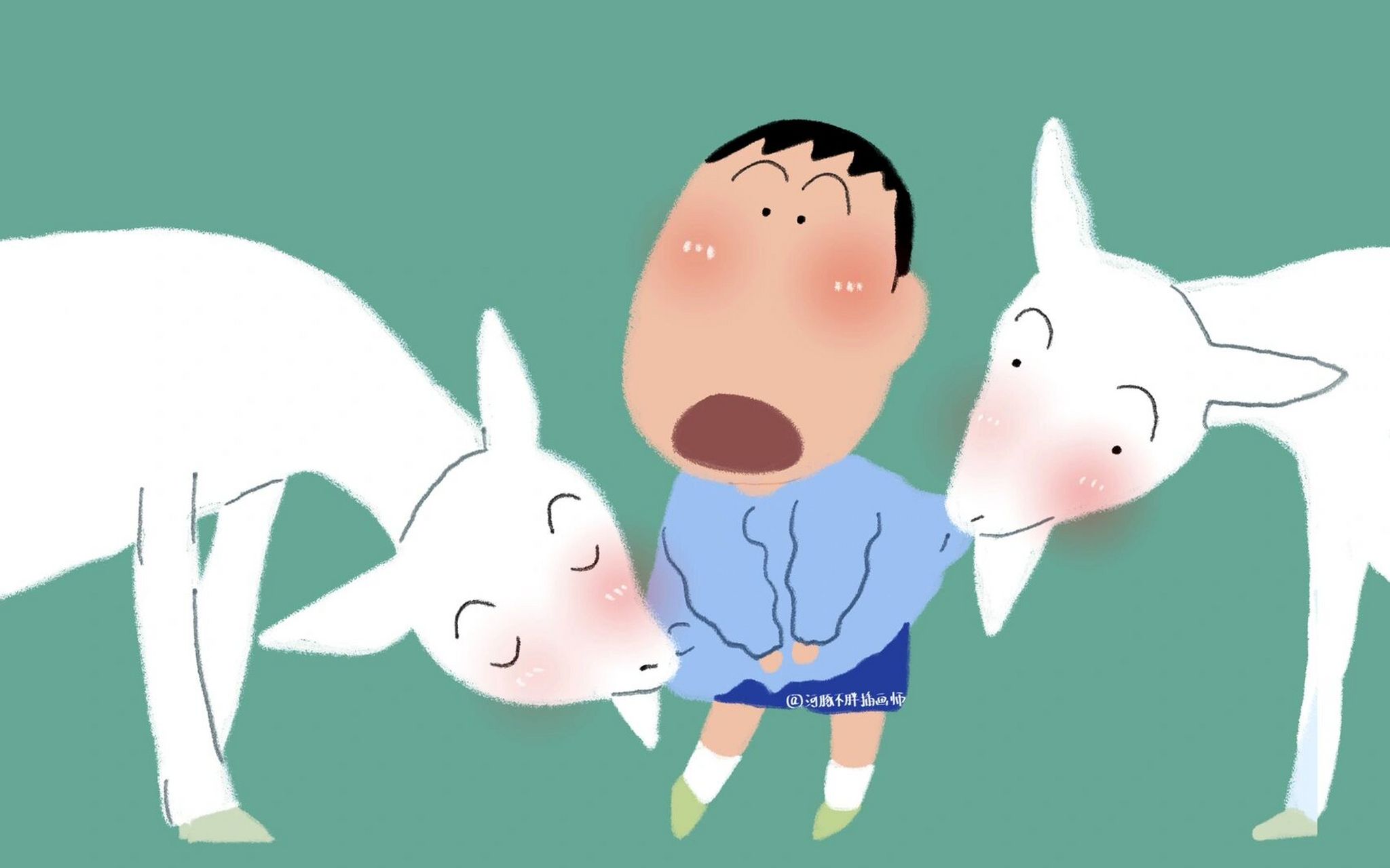 蜡笔小新可爱电脑壁纸 你们想要的深色电脑壁纸来了,按的是macbook