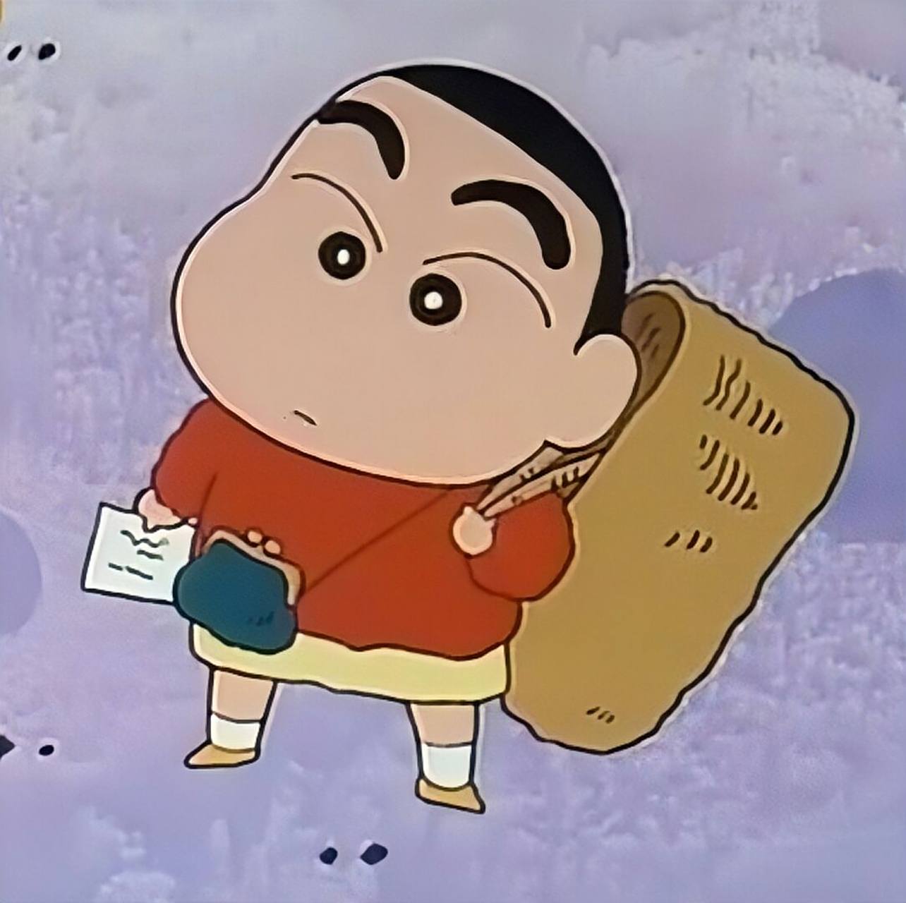 [偷笑]后面的蜡笔小新的脸就有点搞怪,但也挺有趣和可爱.