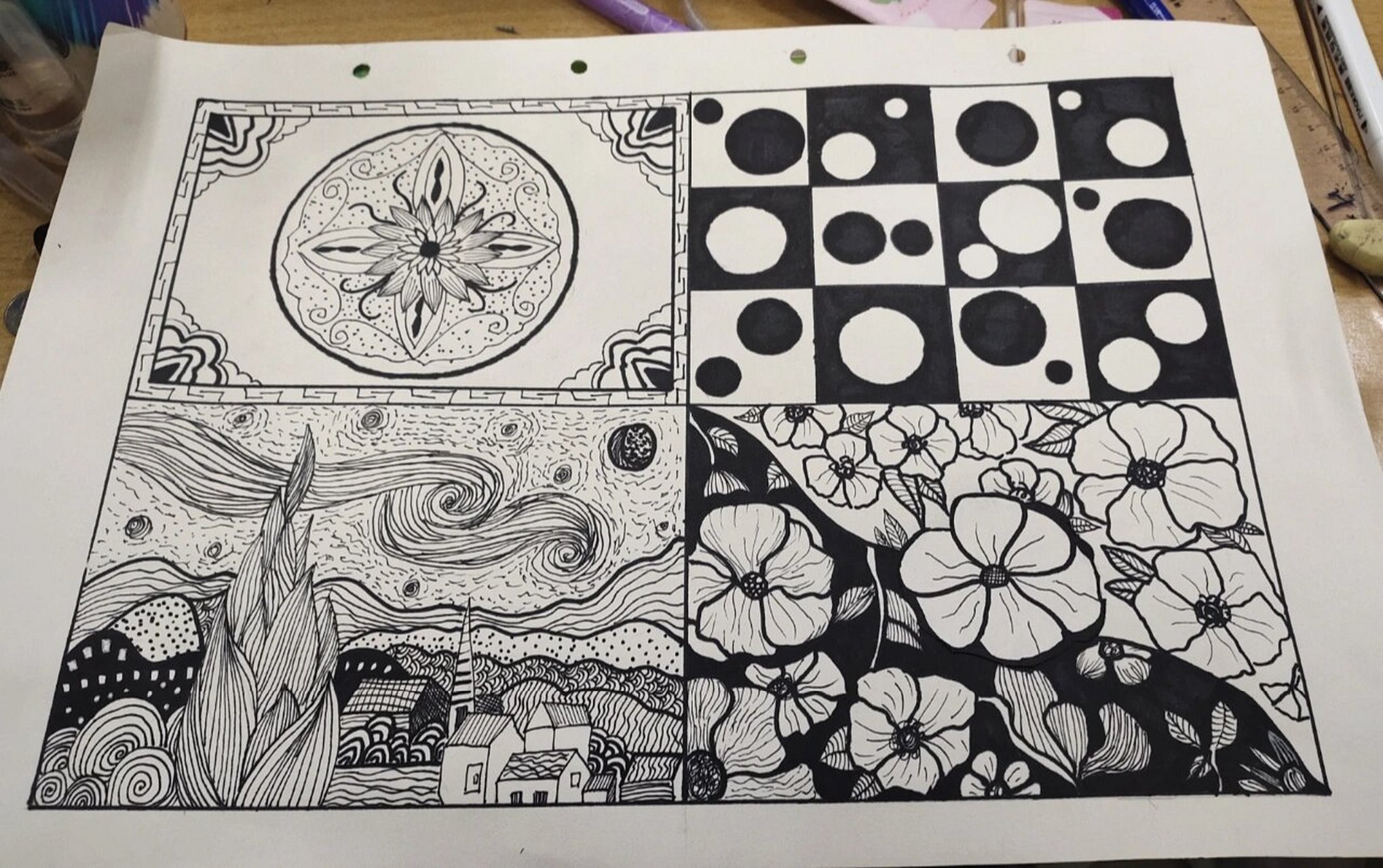 平面构成作业 1对称与平衡2统一与变化 3节奏与韵律4对比与调和