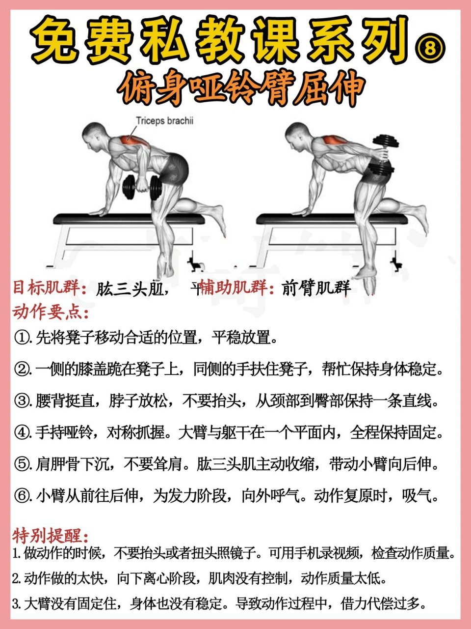 哑铃臂屈伸标准动作图片