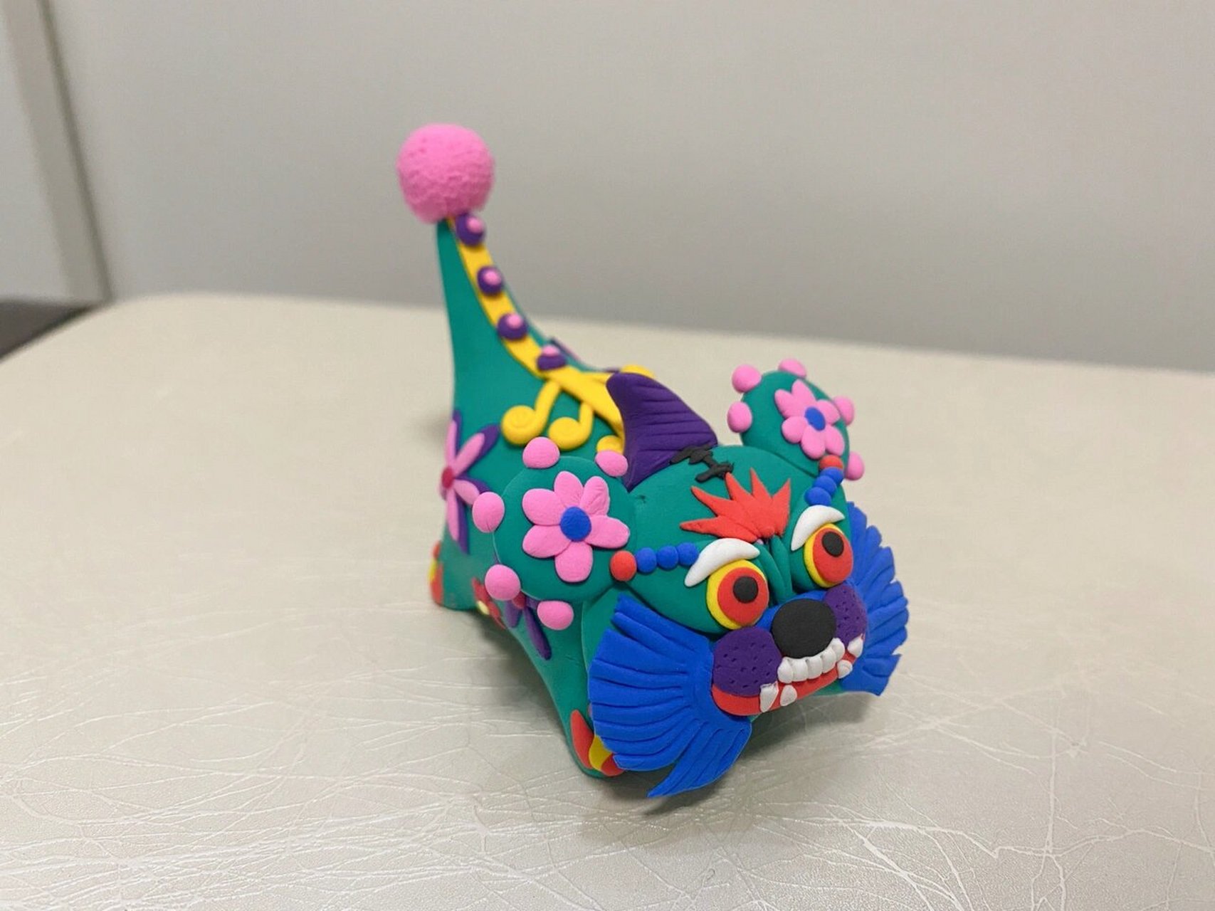 黏土作品布老虎 最近捏黏土捏上瘾了 有空的时候就捏一点 终于完成了