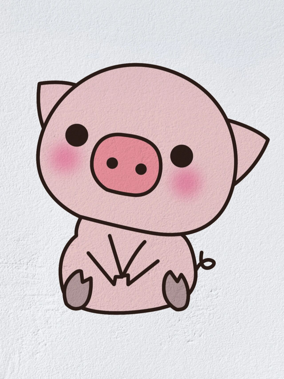 小猪的画法 可爱图片