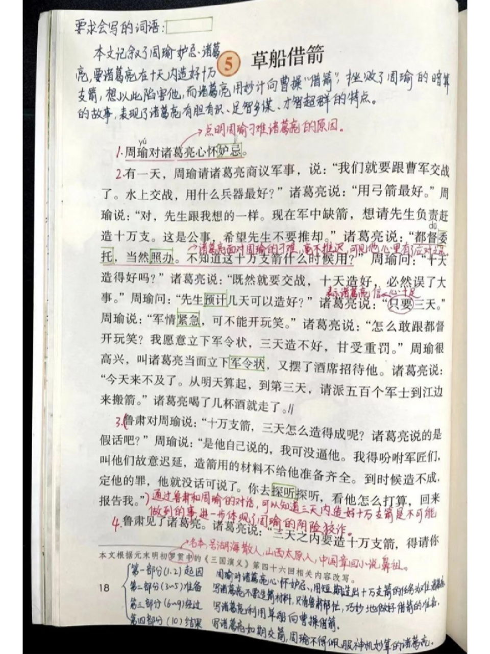 五年级语文下册第5课《草船借箭》课堂笔记 7815 《草船借箭》是