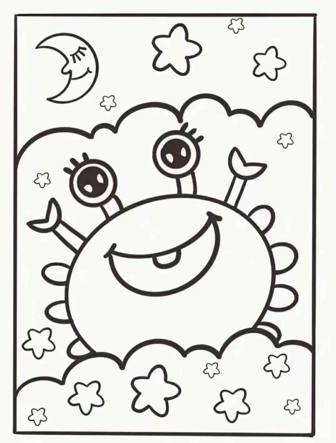 幼儿园可爱涂色简笔画