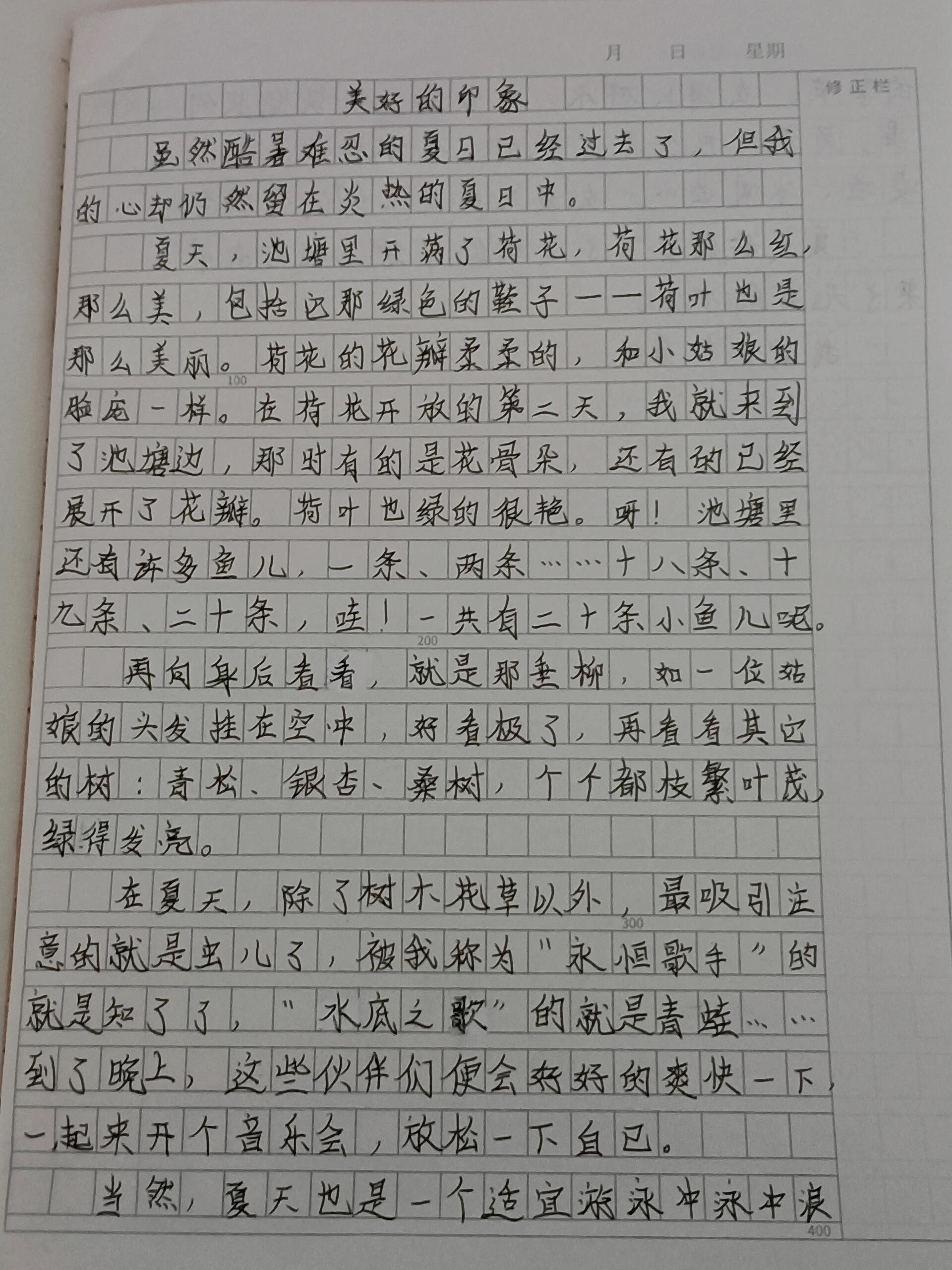 摘抄400字图片