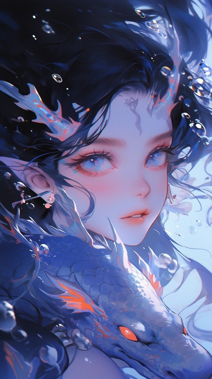 水中少女壁纸|头像 在凝固的湖水中,你看到自己心底的湖泊,轻盈地流淌