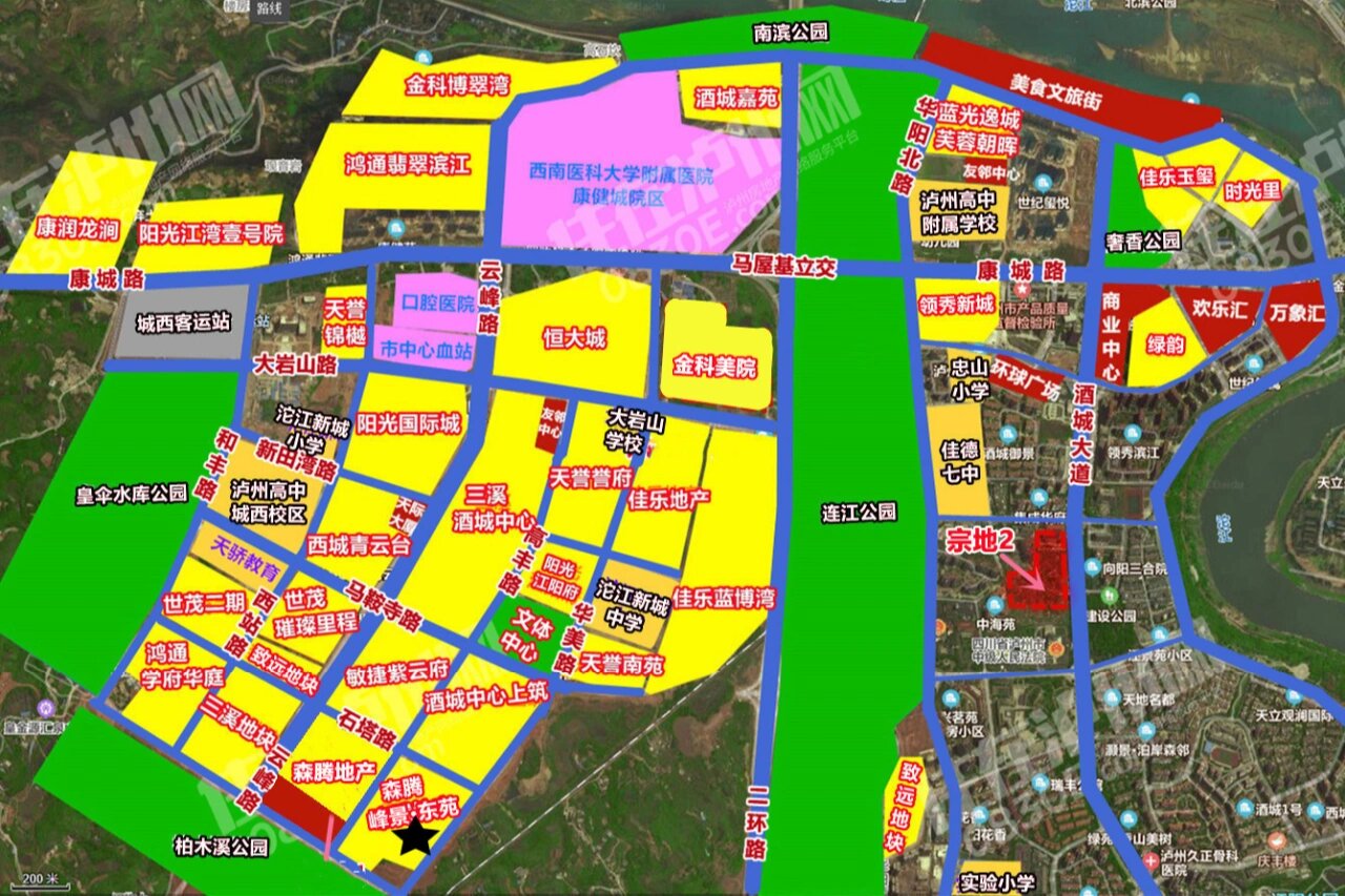 泸州新城西最新楼盘分布图
