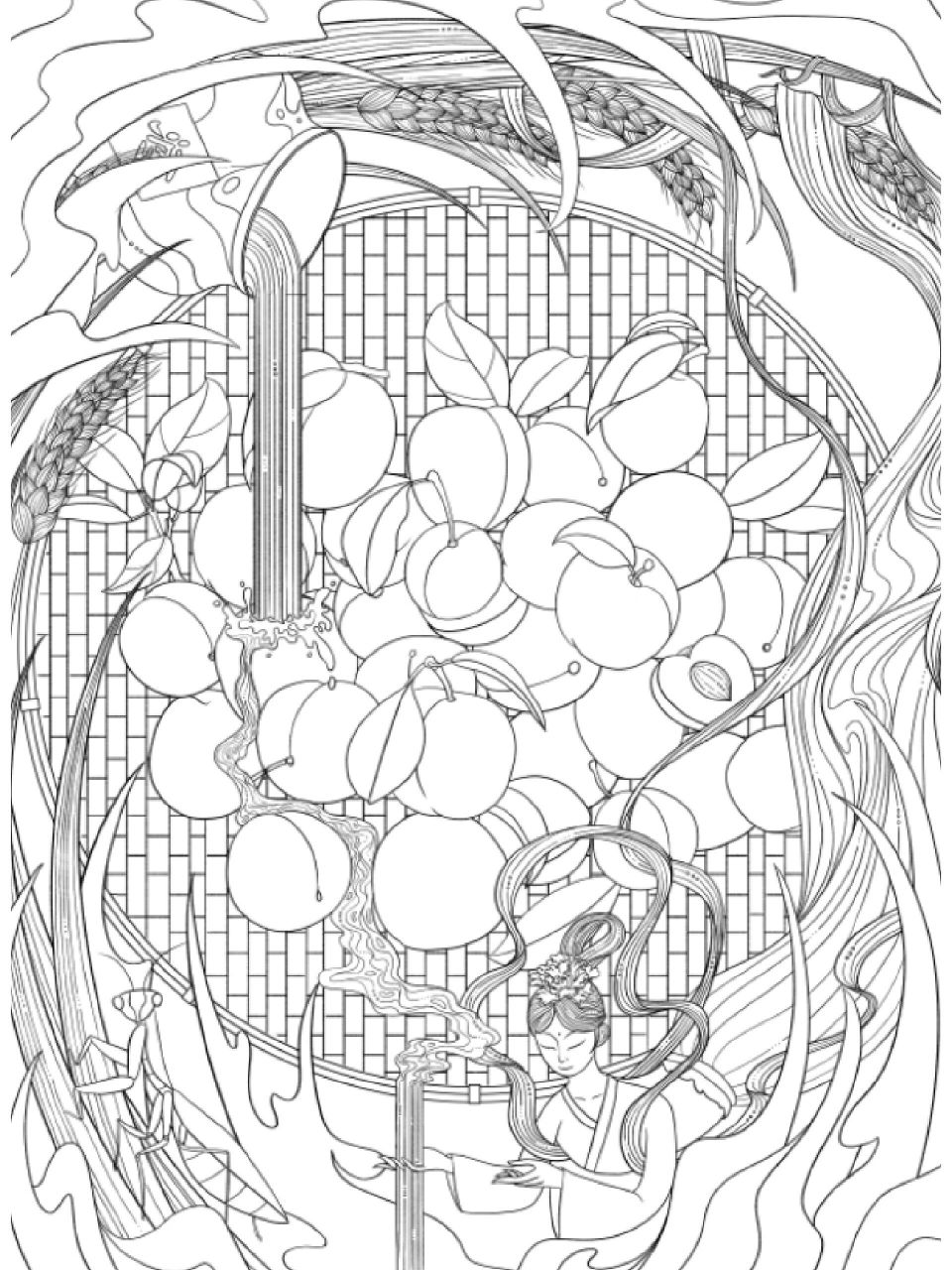 二十四节气-芒种 完全了芒种的线稿,时间比较长,画的也越来越顺手了.